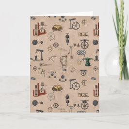 Cartão Padrão Científico Mecânico de Engenharia Antiquado