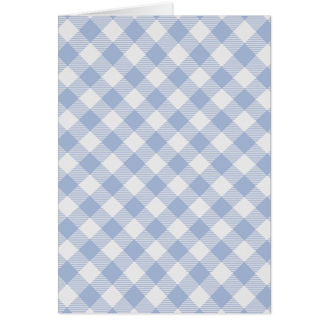 Cartão Padrão clássico Gingham azul verificado (Frente)