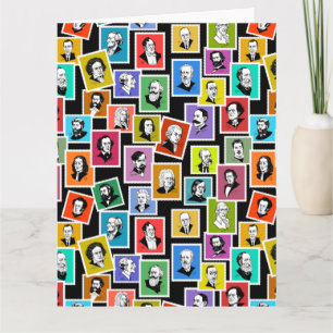 Cartão Padrão com retratos dos maiores compositores