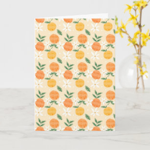 Cartão Padrão Contínuo de Frutas Laranjas em Aquarela Fof