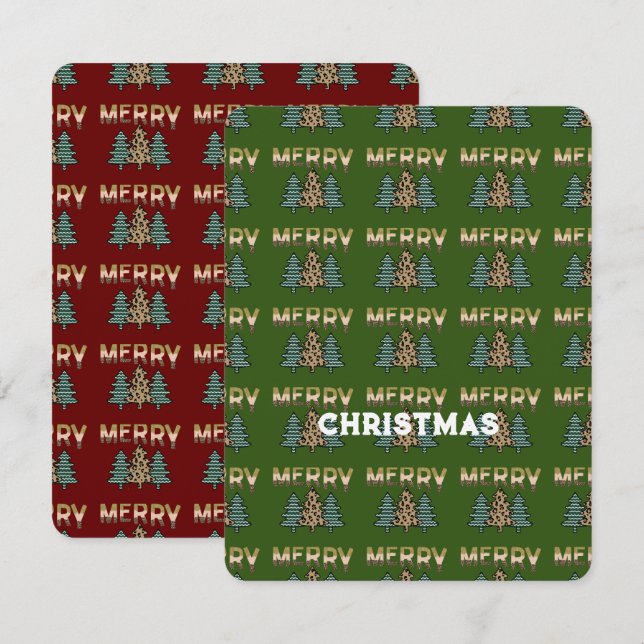 Cartão Padrão da árvore de Natal (Frente/Verso)