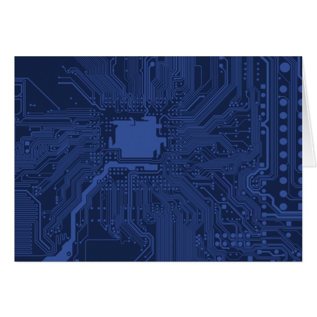 Cartão Padrão da placa-mãe do Geek azul (Frente Horizontal)