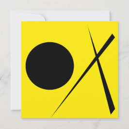 Cartão Padrão de Abstrato de Arte Minimalista Amarelo Neg