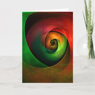 Cartão Padrão de Abstrato de Arte Vermelha Verde Floral M