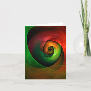 Cartão Padrão de Abstrato de Arte Vermelha Verde Floral M