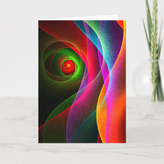 Cartão Padrão de Abstrato de Arte Vermelho Verde Laranja