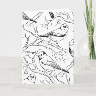 Cartão Padrão de Arte de Linha de Aves Norte-Americanas M