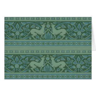 Cartão Padrão de Arte Novo Deco Cão Natureza Animal