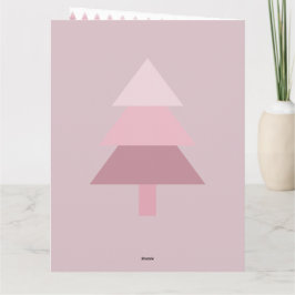 Cartão Padrão de árvore de Natal com efeito ombre rosa mo