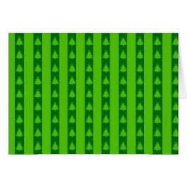 Cartão Padrão de Árvore de Natal em Greve Verde