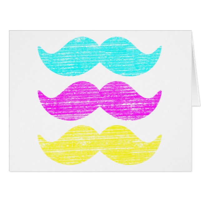Cartão Padrão de Bigode em Cores Meia-Tinta CMY (Frente horizontal)