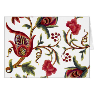 Cartão Padrão de bordado tradicional do Jacobean