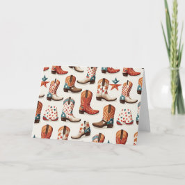 Cartão Padrão de botas de cowboy