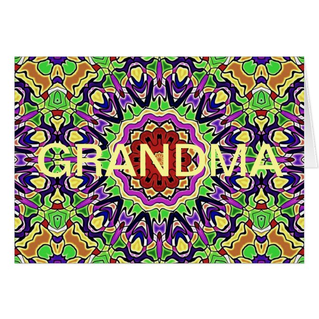 Cartão Padrão de caleidoscópio colorido (Frente Horizontal)