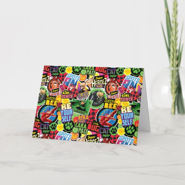 Cartão Padrão de Caracteres de Super Herói Miraculoso (Frente)