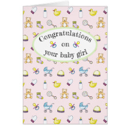 Cartão Padrão de chá de fraldas cúmulo