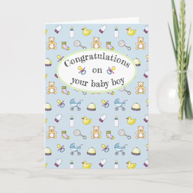 Cartão Padrão de chá de fraldas cúmulo (Frente)