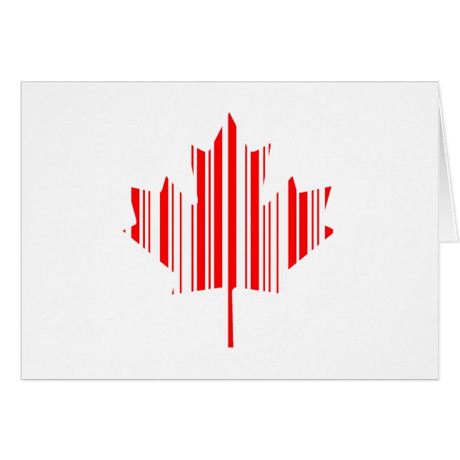 Cartão Padrão de código de barras da bandeira do Canadá F (Frente Horizontal)
