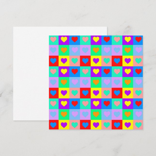 Cartão Padrão de Coração  (Frente/Verso)