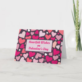 Cartão Padrão de Corações de Amor Fofo Dia dos Namorados