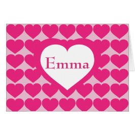 Cartão Padrão de Corações Rosa-Quente - Coração Personali