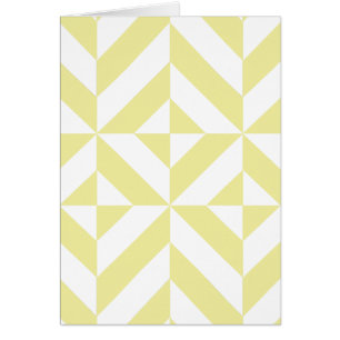 Cartão Padrão de Cubo de Deco Geométrico Amarelo Pálido