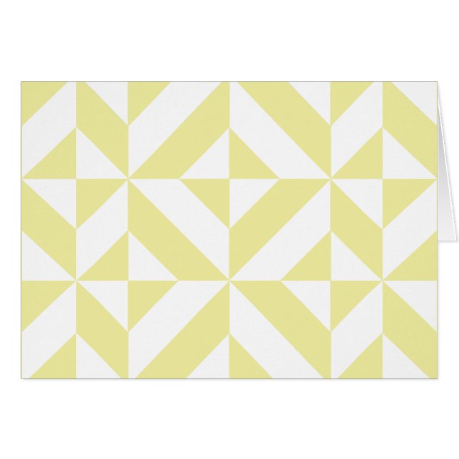 Cartão Padrão de Cubo de Deco Geométrico Amarelo Pálido (Frente Horizontal)