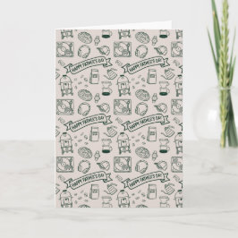 Cartão Padrão de Desenho para Papai Moderno Millennial Di