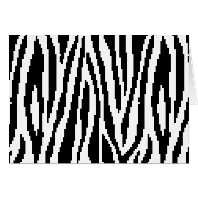 Cartão Padrão de Design de impressão de pixel zebra de 8  (Frente Horizontal)