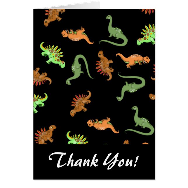 Cartão Padrão de Dinossauro Cuto (Frente)