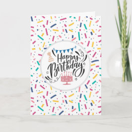 Cartão Padrão de doces de salsicha de aniversário