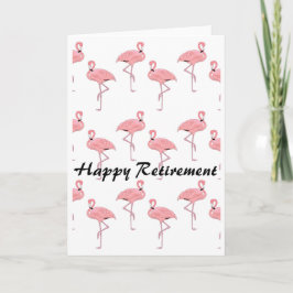Cartão Padrão de Flamingo Rosa de Aposentadoria Feliz