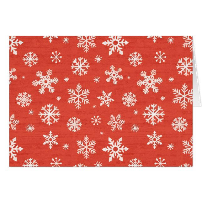 Cartão Padrão de Floco de Neve de Natal (Frente Horizontal)
