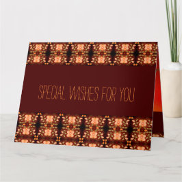 Cartão Padrão de Flor Laranja