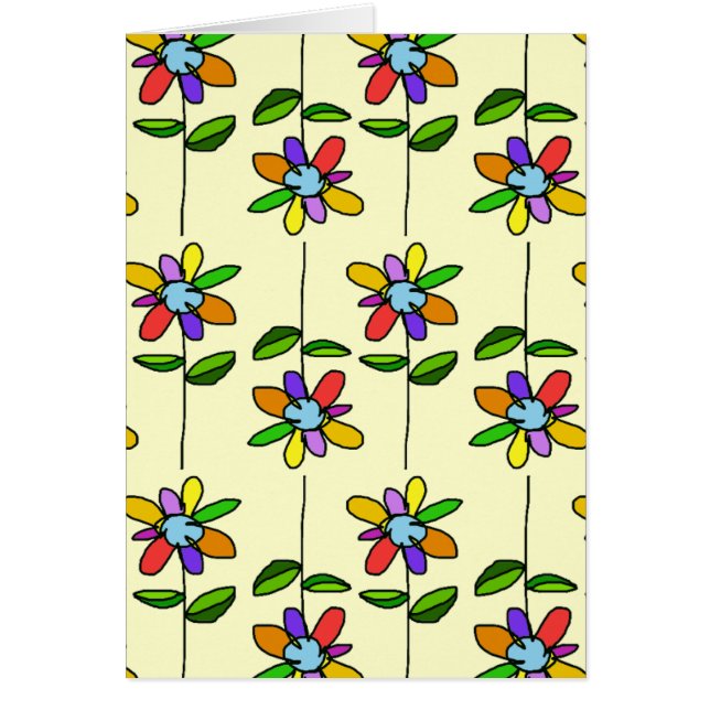 Cartão padrão de flores colorido e bonito (Frente)