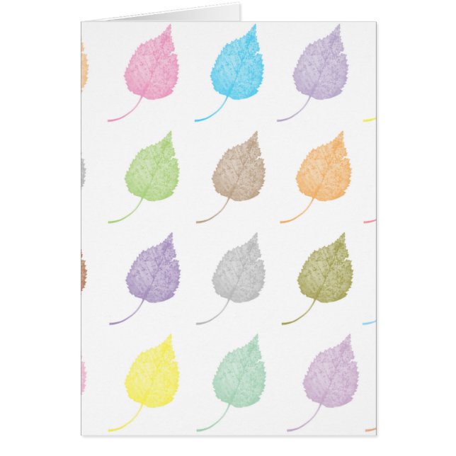 Cartão Padrão de folhas coloridas (Frente)