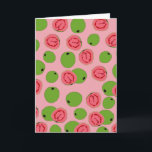 Cartão Padrão de Fruta de goiaba<br><div class="desc">Está chovendo fruta de goiaba! Design de padrão de fruta de goiaba de verão bonito. Presente de aniversário ideal,  decoração infantil,  arte de quarto infantil,  decoração doméstica,  presente de Natal ou presente para qualquer outra ocasião especial.</div>