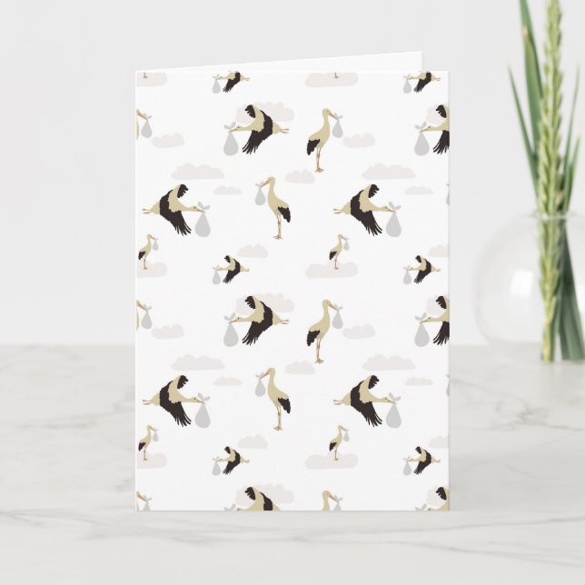 Cartão Padrão de Garotinha de Stork Newborn (Frente)