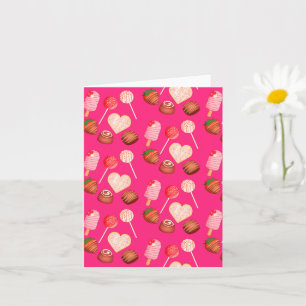 Cartão Padrão de guloseimas e doces do Dia dos Namorados