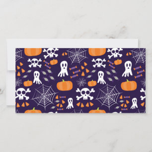 Cartão Padrão de Halloween divertido