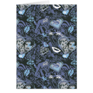 Cartão Padrão de Lábios e Corações de Supermenina