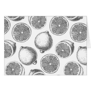 Cartão Padrão de limão desenhado à mão