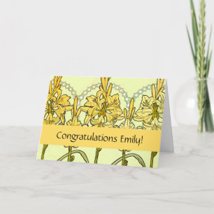 Cartão Padrão de Lírio Art Nouveau de Alphonse Mucha Anti