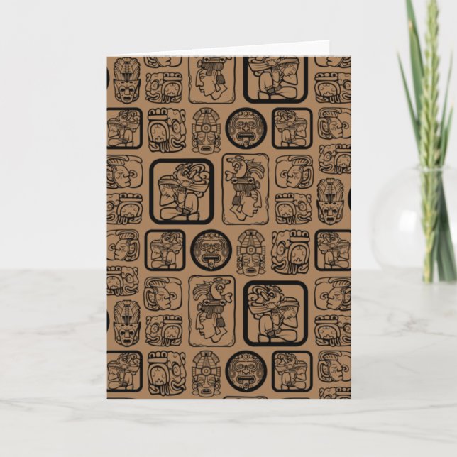 Cartão Padrão de máscara antiga 1 da MAYA tribal (Frente)