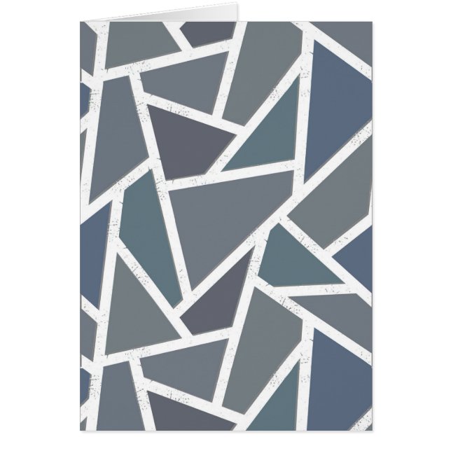 Cartão Padrão de mosaico de cinza azul (Frente)