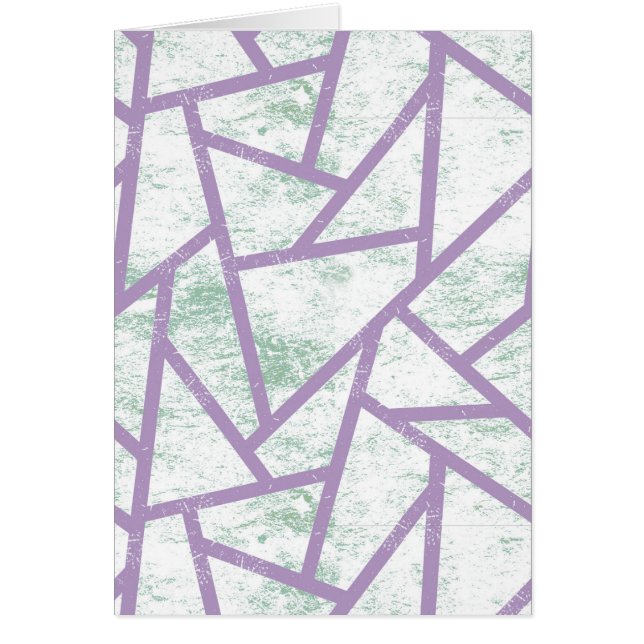 Cartão Padrão de mosaico verde-lavanda e claro (Frente)