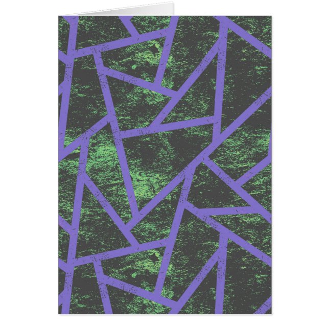 Cartão Padrão de mosaico violeta e verde (Frente)