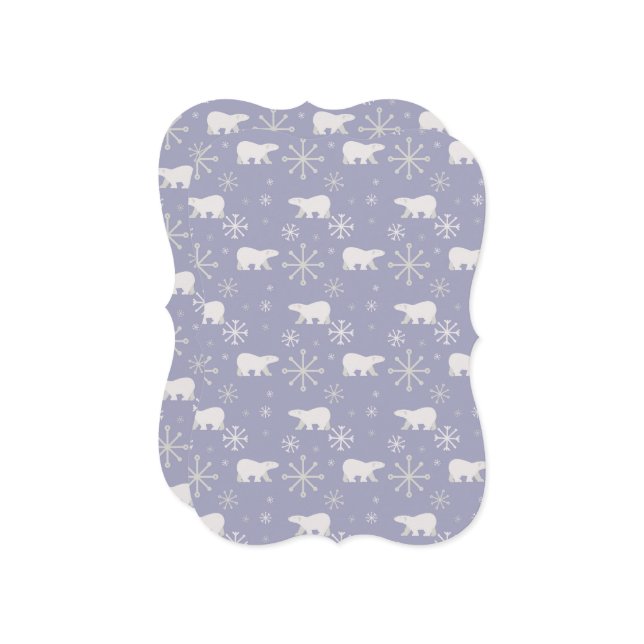 Cartão Padrão de Natal com ursos polares e flocos de neve (Frente/Verso In Situ)