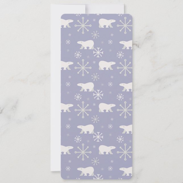 Cartão Padrão de Natal com ursos polares e flocos de neve (Frente)