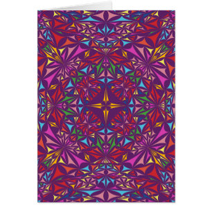 Cartão Padrão de Ornamentado do Caleidoscópio Roxo